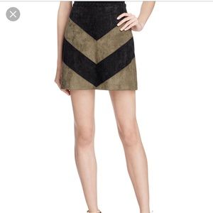 Chevron Faux Suede Mini Skirt from Bloomingdales